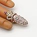 So Beauty Popular Fashion Crown Designs Ladies Girls Gorgeous Gold Mixed Metal Rhinestone Finger Tip Nail Rings#2