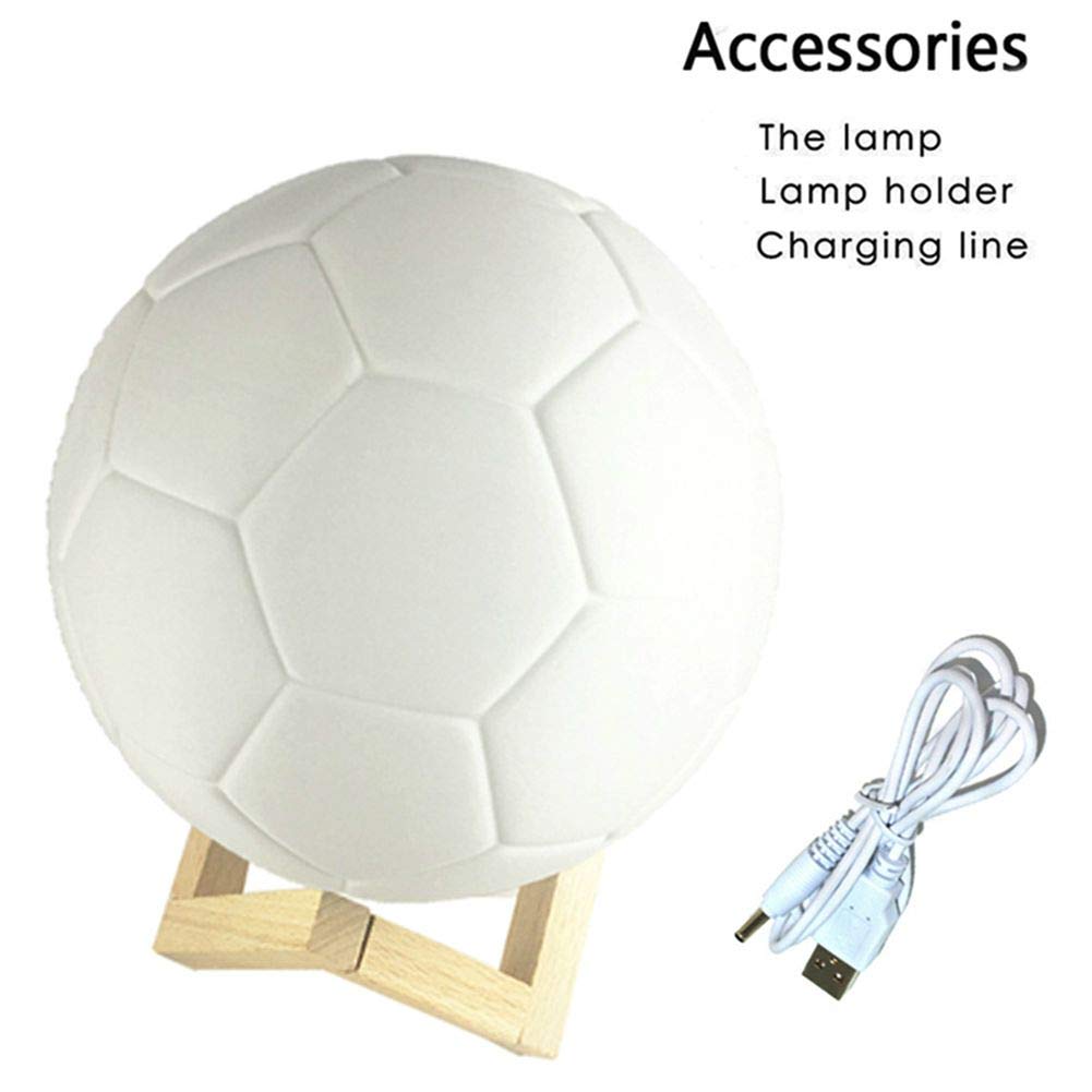 Lámpara de mesa con impresión 3D en forma de balón de fútbol, LED ...