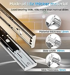 YENUO Push to Open Drawer Slides Full Extension
