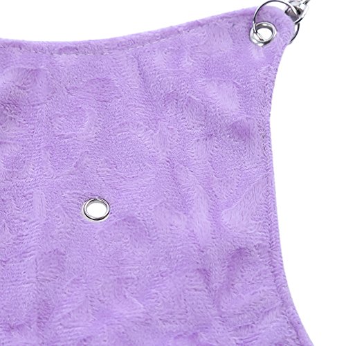 Small Pet Hanging Beds Soft Fleece Hammock with Random Embossing for Hamsters Chinchillas(Random Color) M - Thumbnail 5