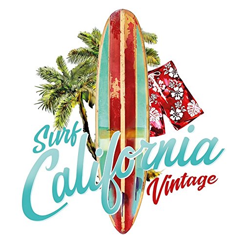 Colour ironing transfers, DIN A4, sport & hobby | Textiles such as t-shirts & bags with iron-on designs | Iron transfer images quickly & easily | DIY textile design (surf California).