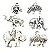 Youdiyla 42 PCS Elephant Charms Collection, Mix Silver Africa Adorable Animal Spirtual Metal Pendant Supplies Findings for Jewelry Making (HM153)