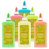 My Slime 6 Color Premium Glow-In-The-Dark Glue Pack (8 Ounce Bottles) - Kid Safe, Non-Toxic, Washable - Superior Formula School Glue for Making Amazing Shimmering Glowing Neon Slime - Fun Creative Art