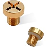 FSTURIOS Radiator Coolant Expansion Tank Bleeder Screw, 17111712788, Compatible with X1 X3 E46 E92, 1 PCS, Golden, Brass, Rubber, M6x1.0, 0.39 inches, 14 g, 0.63x0.63 inches