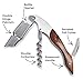 Luxury Rosewood Waiters Corkscrew and Wine Stopper - Multifunctional Bottle Opener, Corkscrew and Foil Cutter - Lifetime Guarantee