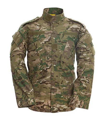 TACVASEN Men Us Army Camouflage Shirt Military Combat Uniform Hunting Tactical Bdu Coat CP M