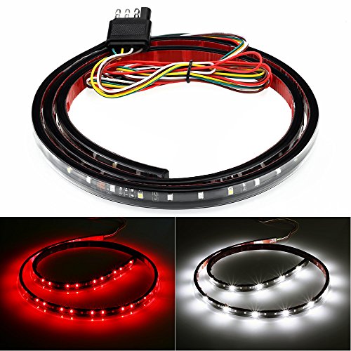 Truck Tailgate Side Bed Light Strip Bar,AUTOLOVER LED Truck Tailgate Light Bar Strip Red/White Reverse Stop Turn Signal Running for SUV Jeeps RVfor Dodge Ram Chevy GMC
