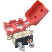RKURCK 30 Amp Manual Reset Circuit Breaker | 12-28V DC For Automotive, RV, Marine | With Red Protective Boot