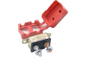 RKURCK 12V 50A Circuit Breaker Automatic Reset for Automotive RV Marine Boat with Protective Red Boot Cover