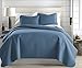 Southshore Fine Living, Inc. Queen Quilt Bedding Set, Summer Comforter Queen Size, Pet Hair Resistant Bedding, Lightweight Bedspread, Full Size Coverlet with 2 Pillow Shams, Coronet Blue