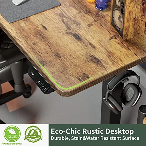 FEZIBO Height Adjustable Electric Standing Desk, 63 x 24 Inches Stand