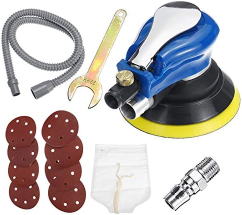 CCChaRLes5 Inch Air Orbital Sander Dual Action Sander Pneumatic Orbit Polisher Grinding Sanding Tools With Sanding Discs Pad