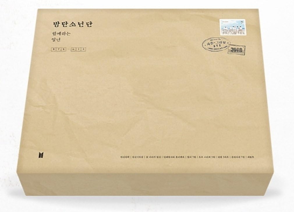 BTS 2018 Season's Greeting, Desk Calendar+Diary+Making DVD+Postcards+2 Stamp Stickers + 3 Pencils + Member ID Photo