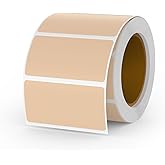 YIKIADA Brown Direct Thermal Labels Vinyl 1 × 2 Inch Self-Adhesive Rectangle Stickers Roll Waterproof Printer Decals Name Tag for QR Code DIY Office Address 500 PCS