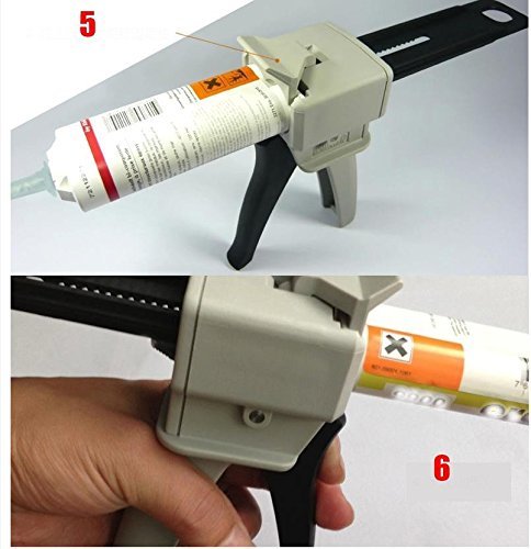 JIAWANSHUN 50ML 1:1, 1:2 mix dual AB glue gun Caulking Gun AB Glue Tools