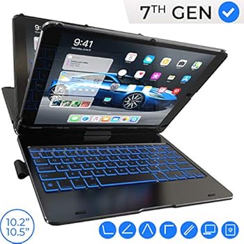 iPad Keyboard Case for iPad 10.2 2019, iPad Air 10.5 2019, iPad Pro 10.5 2017 - Backlit - 360 Rotatable - Wireless - iPad 7th Generation Case with Keyboard - iPad Air 3rd Generation - Tablet Case