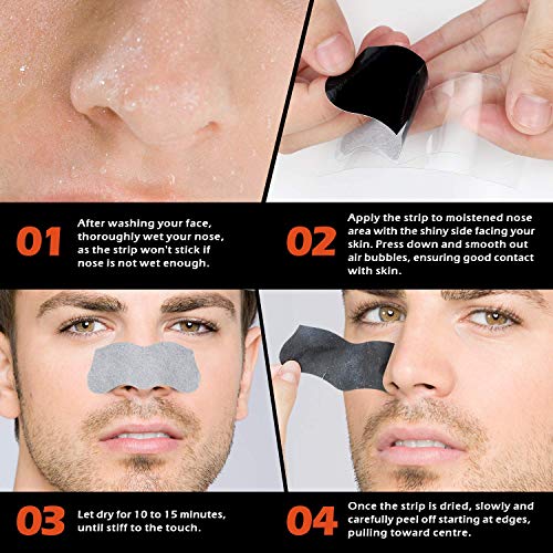 BAGLAK Blackhead Remover Pore Strips , 28 Men Charcoal Nose Strips for Blackhead Removal Oily Skin - Thumbnail 3