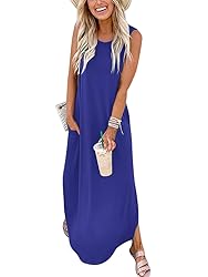 ANRABESS Women's Summer Casual Solid Sleeveless