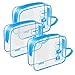 ANRUI TSA Approved Toiletry Bag, 3-PACK Same Size Clear Toiletry Bag with Handle, 3-1-1 Clear Liquids Toiletries & Cosmetics Organizer Clear Travel Bags For Toiletries For Women and Men - Blue