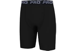 EXARUS Youth Boys Compression Shorts Side Pocket Performance Athletic Base Layers Underwear Running Sports Soccer Shorts