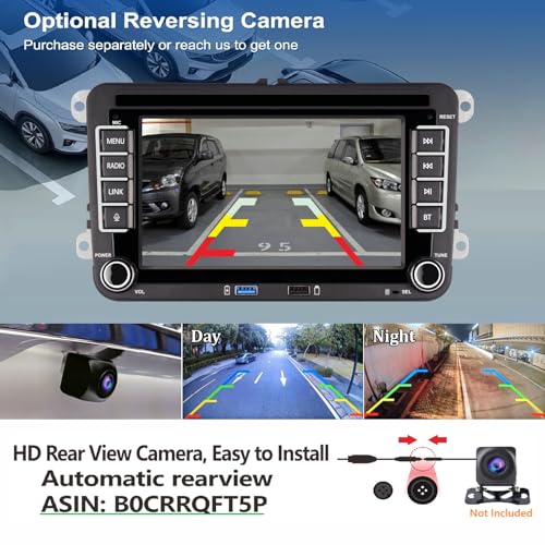 HLLECARMO 7 Inch Car Radio Compatible with iOS/Android Carplay for VW Polo 5 Golf 5 Golf 6 Jetta Passat Touran with Bluetooth/RDS AM FM/DSP EQ/USB/SWC/Mirror Link/Canbus
