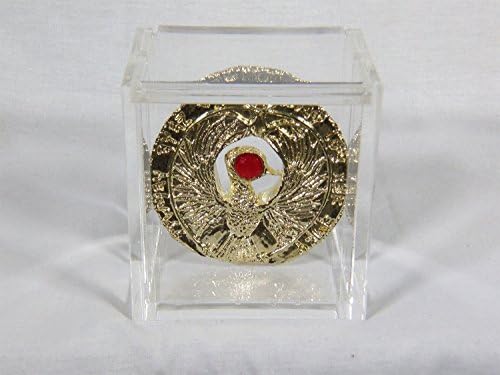 Indiana Jones, Staff of Ra, Egyptian Headpiece, Shiny Plated Gold, Amber Jewel, Custom Acrylic Case, Solid Metal