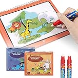 TUMAMA Water Magic Books, Water Coloring Books for Toddlers, Reusable Water Reveal Activity Pads, 2 Pack