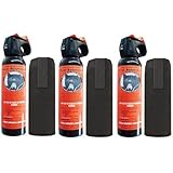 3 Personal Defense UDAP Bear Sprays w/ Holsters 12VHP