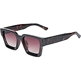 Cyxus Square Chunky Frame Sunglasses Womens Men Tangle Free Retro 90s Stylish Sun Glasses UV400 Protection 1252