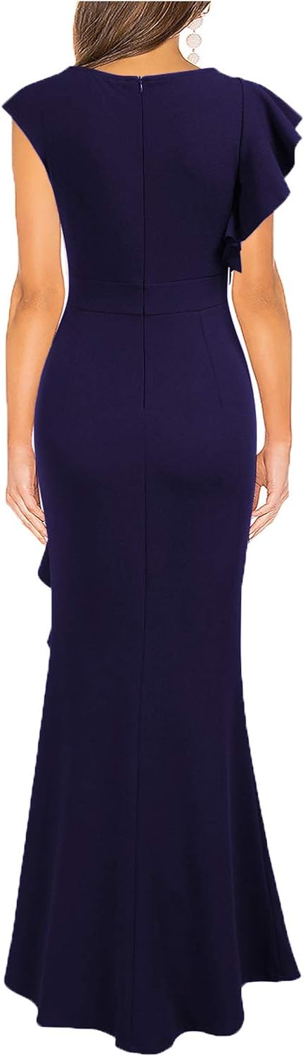 WOOSEA Women's Split Bodycon Mermaid Evening Cocktail Long Dress: Clothing