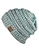 C.C Trendy Warm Chunky Soft Stretch Cable Knit Beanie Skully, 3 Tone Teal