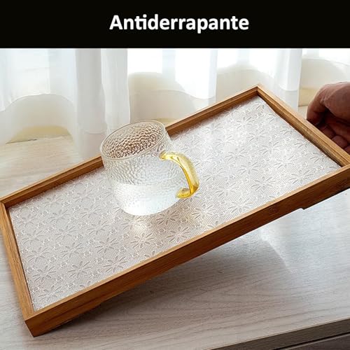 Kit 4 Forro de Gavetas Antiderrapante PEVA, Impermeável, Transparente, 45x150cm, para Cozinha, Armário, Geladeira e Prateleiras