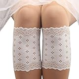 DEESEE(TM) Women Stretch Lace Boot Leg Cuffs Soft Laced Boot Socks (White)