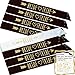 #glamist Bride Tribe Bachelorette Sash Set - 8 Gold Glitter Black & White Bridal Shower Sashes, 52 GoldGloss Temporary Tattoos (2 Sheets) & 8 Gold Decor Pins