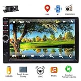 EINCAR Car GPS Navigation Stereo Double 2 Din Head Unit Bluetooth 7 inch LCD Touch Screen Support FM Radio/GPS Navigation/Steering Wheel Control Free Backup Camera