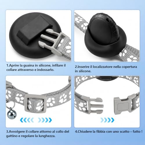GPS for Dogs, Cat GPS Collar, GPS Trackers for Dogs and Cats, No Subscription, Global Real Time Positioning, Compatible with iOS and Android, Tracking History (7 Days)