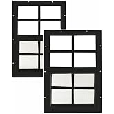 Apple Outdoor Supply 12x18 Shed Windows, Flush Mount Sliding Windows with Tempered Glass &amp; Screens, Black, 2-Pack