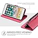 TUCCH Wallet Case for iPhone 8 Plus/iPhone 7 Plus, Magnetic Stand Card Slot Money Pouch, PU Leather Purse Flip Cover [TPU Interior Case] Compatible with iPhone 8 Plus/7 Plus, Hot Pink