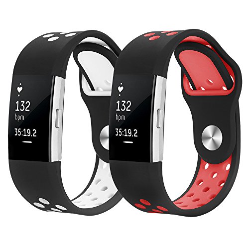 Band for Fitbit Charge 2 , Hanlesi Silica gel Soft Silicone Breathable Adjustable Fashion Replacement Sport Strap Band for Fitbit Charge 2 Smartwatch Heart Rate Fitness Wristband(2017 NEW)