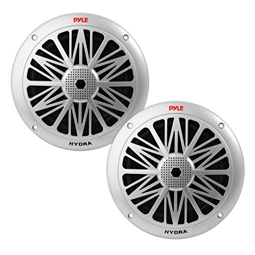 Pyle-PLMRS62-Dual-65-Water-Resistant-Marine-Speakers-2-Way-Full-Range-Stereo-Sound-Built-in-Tweeters-200-Watt-Silver-Pair