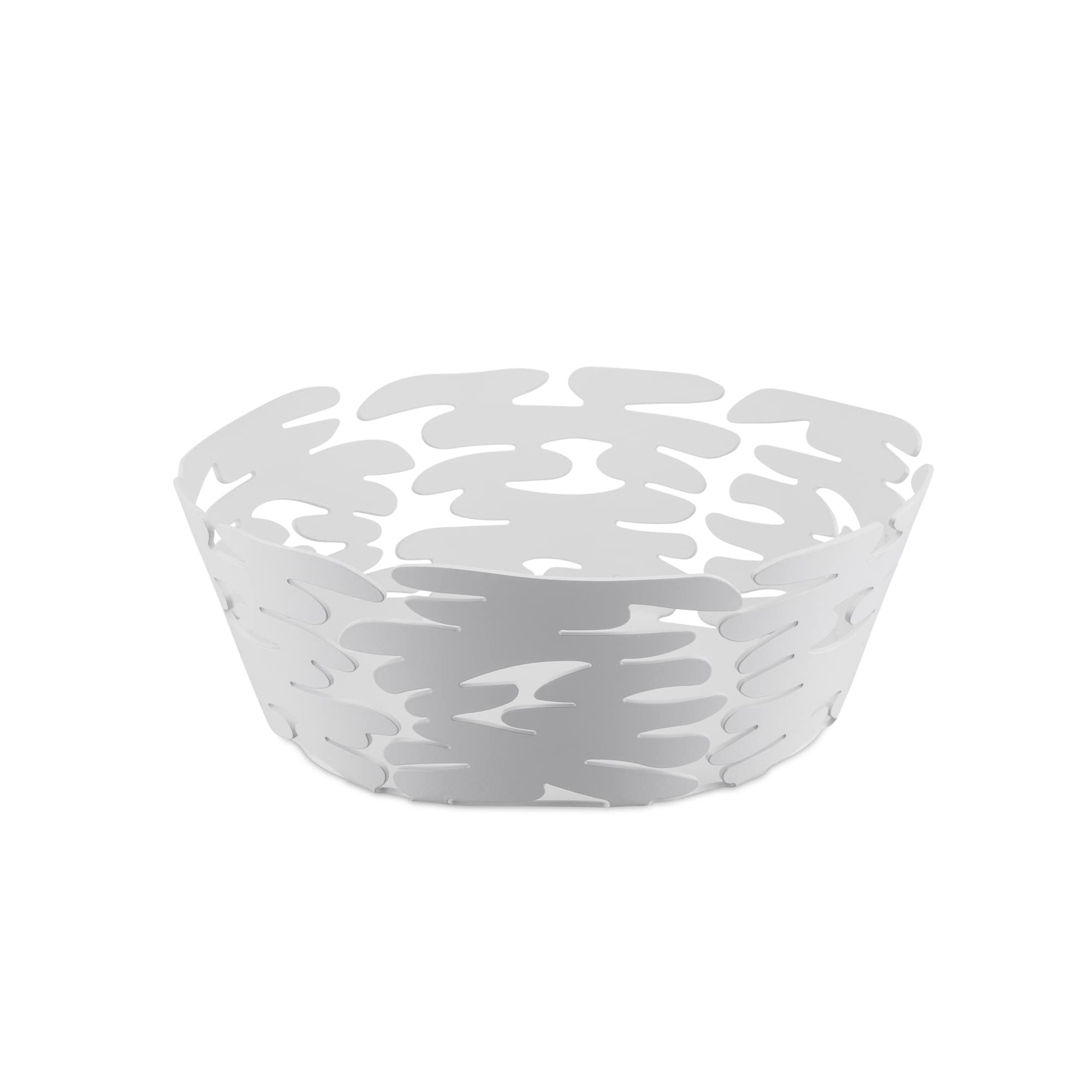 Alessi BM10/21 W Barket Round Basket, Alloy Steel, White