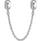 Hoobeads 925 Sterling Silver Stopper Safety Chain Bead Charm For European Charm Bracelets