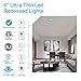JJC Ultra Thin Canless Led Recessed Lighting 6 Inch Fixtures with Junction Box, 3000K Warm White Ceiling Led Lights (5000K-Daylight White, 4 Pack)