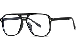 Breaksun Retro Oversized Square Glasses for Women Men Big Square Aviator Blue Light Eyeglasses