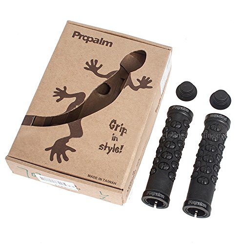 PROPALM MTB Handlebar Grips TPR Rubber Lock-on Grips for MTB Folding Bike  Fixed Gear Skull design parts for bicycles colors (Black)