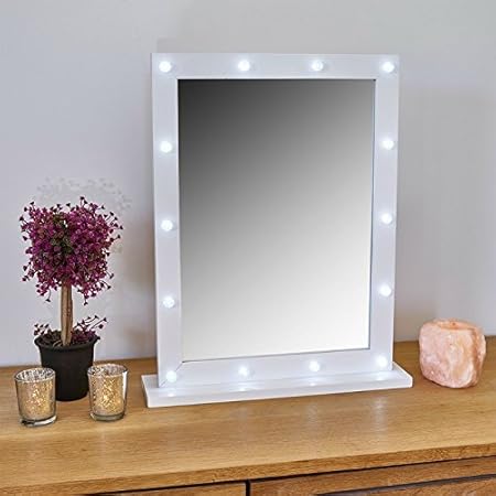 free standing dressing table mirror with lights