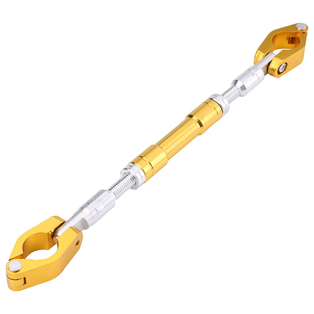 Qiilu Motorcycle Balance Handlebar, 22MM Universal Adjustable Aluminium Alloy Motorcycle Balance Cross Handlebar Strengthen Lever Bar(Gold)