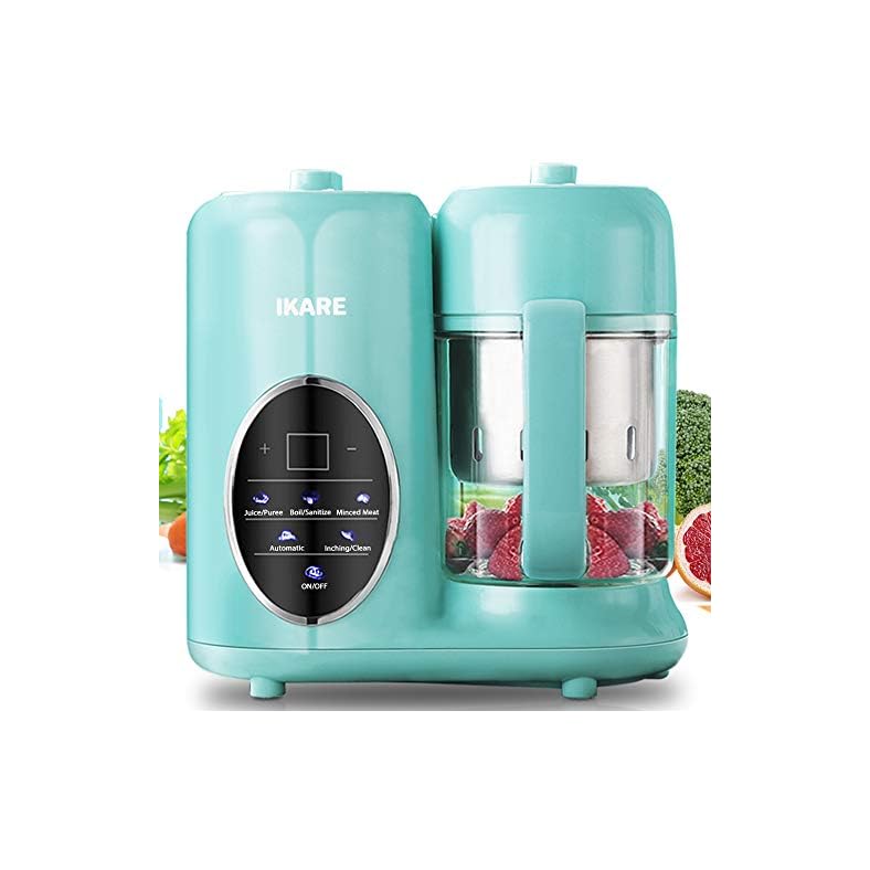 Baby Food Maker- IKARE 8 in 1 Self Clean Baby Food Processor Blender Grinder Steamer with Detachable Water Tank and…