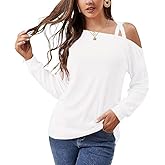 VKEGNIO Off Shoulder Sweater for Women Off The Shoulder Tops Cold Shoulder Long Sleeve Shirts Sexy One Shoulder Tshirt