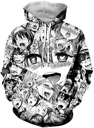 Unisex Funny 3D Printing Ahegao Anime Hoodie